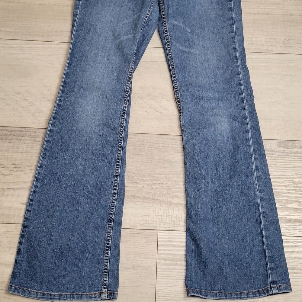 👖Paris Blues Jeans Womens 5 Medium Wash Flare Stretch Low Rise Y2K 90's Boho - Picture 3 of 16